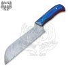 Handmade Damascus Steel 11 Long Chef Knife with Blue Handle