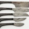 Handmade Damascus Steel Black Dollar Chef Knife Set 5 PCS