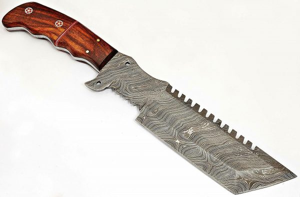 12 Handmade Damascus Steel Tactical Tracker Hunting Knife