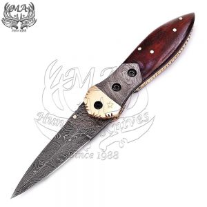 6.5 Handmade Damascus Steel Pocket Folding Knife with Inner Lock FOL-5162