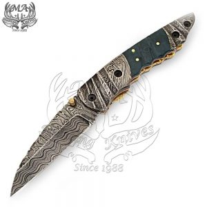 6.5 Handmade Damascus Steel Pocket Folding Knife with Inner Lock FOL-5162