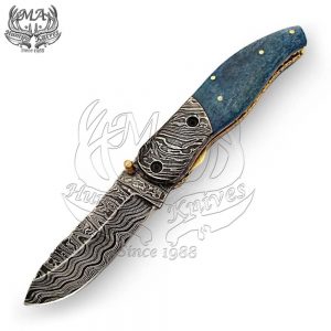 6.5 Handmade Damascus Steel Pocket Folding Knife with Inner Lock FOL-5168