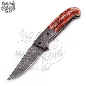 6.5 Handmade Damascus Steel Pocket Folding Knife with Inner Lock FOL-5171