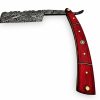 10.5" Handmade Damascus Steel Straight Edge Folding Razor